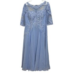 JJs House Mother of the Bride - Illusion neckline - light blue NEW